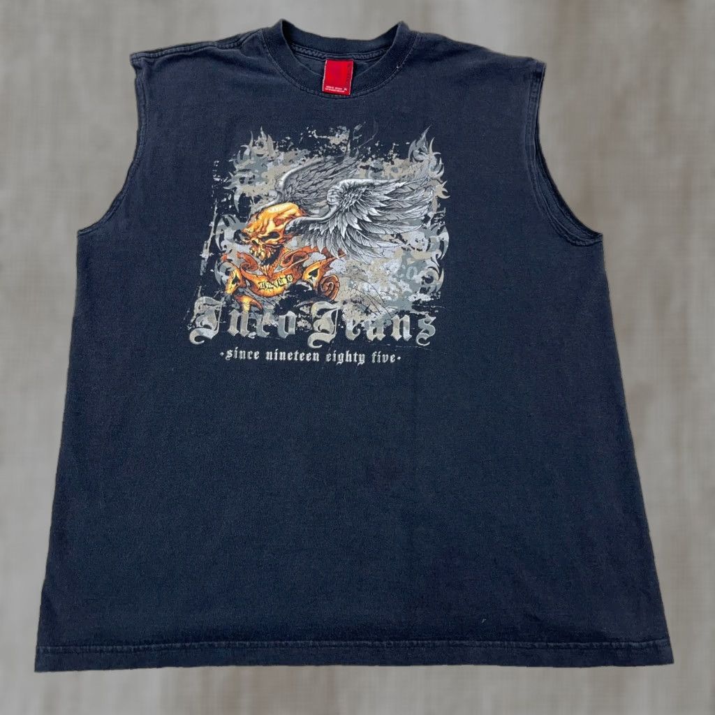 JNCO VINTAGE JNCO Shirt Men XL Black Tank Top Tee Skull Wings Skate Faded 80s Retro Graphic Print T-Shirt Size US XL / EU 56 / 4 - 1 Thumbnail