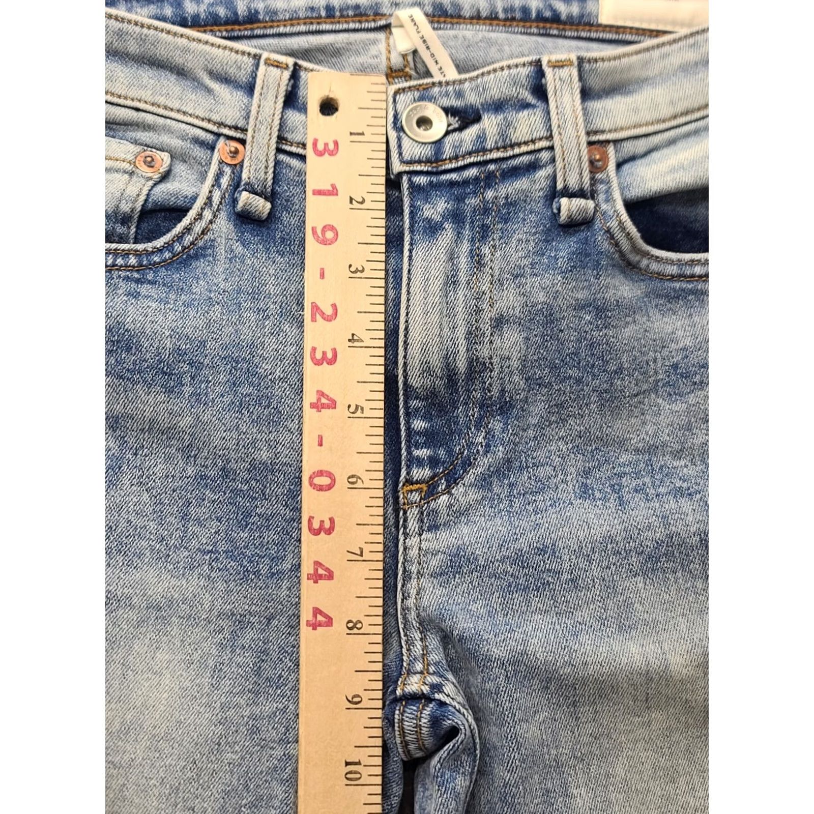 Rag & Bone rag & bone Jeans Womens 27x32 Cate Mid Rise Flared Cloudy Light Wash Stretch Denim Blue 27 Regular Inseam 32 Womens Jeans Size 27" / US 4 / IT 40 - 6 Thumbnail