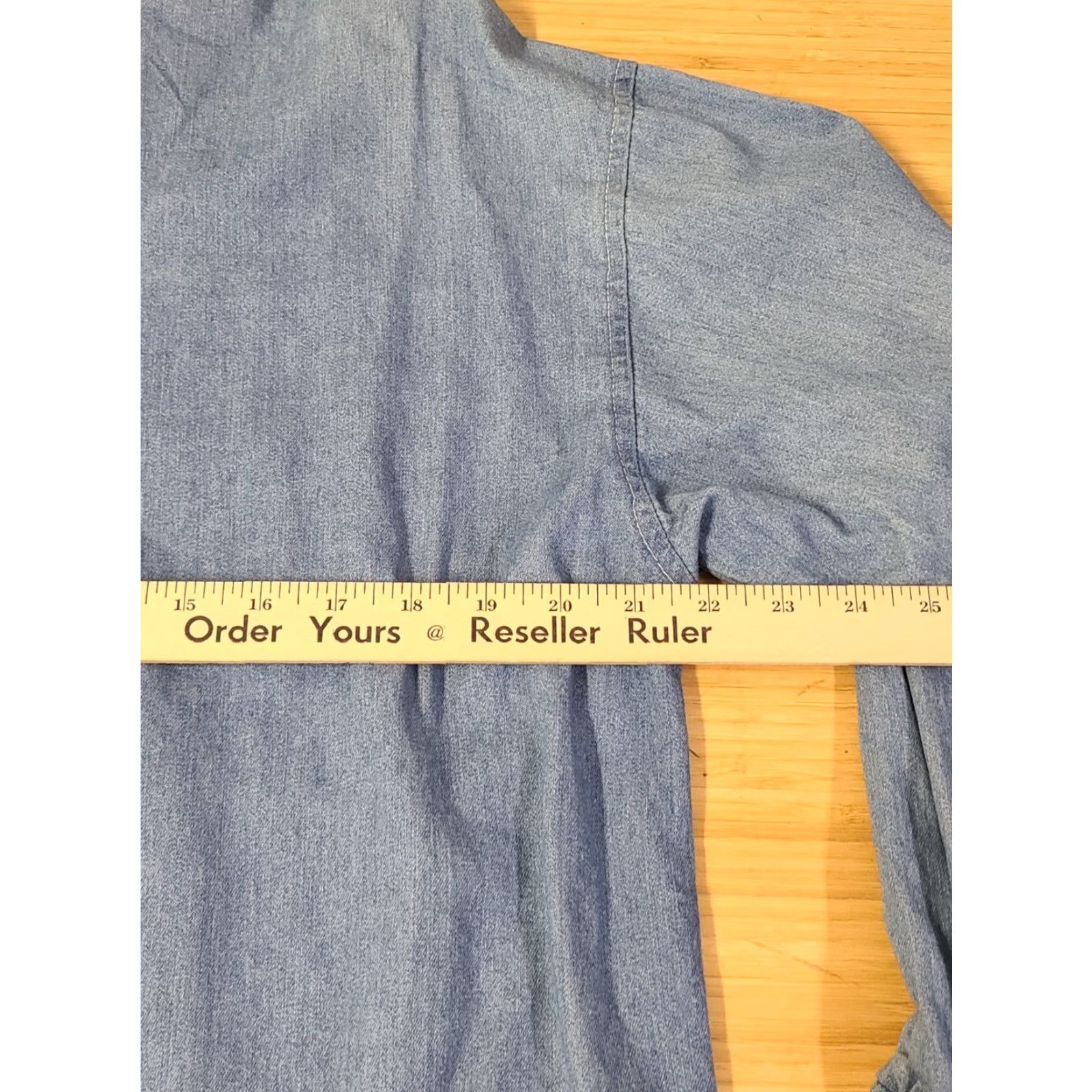 Denime VINTAGE Top Line USA Denim Button-Up Long Sleeve M Blue Embroidered Looney Tunes Collared Plaid Women Size M / US 6-8 / IT 42-44 - 6 Thumbnail
