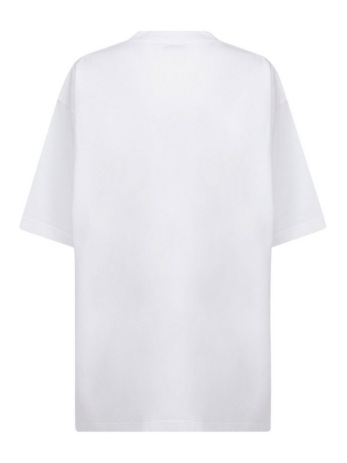 Balenciaga o1srvl11e1124 Dup / BB Corp T-Shirt Large Fit in White Size L / US 10 / IT 46 - 2 Thumbnail