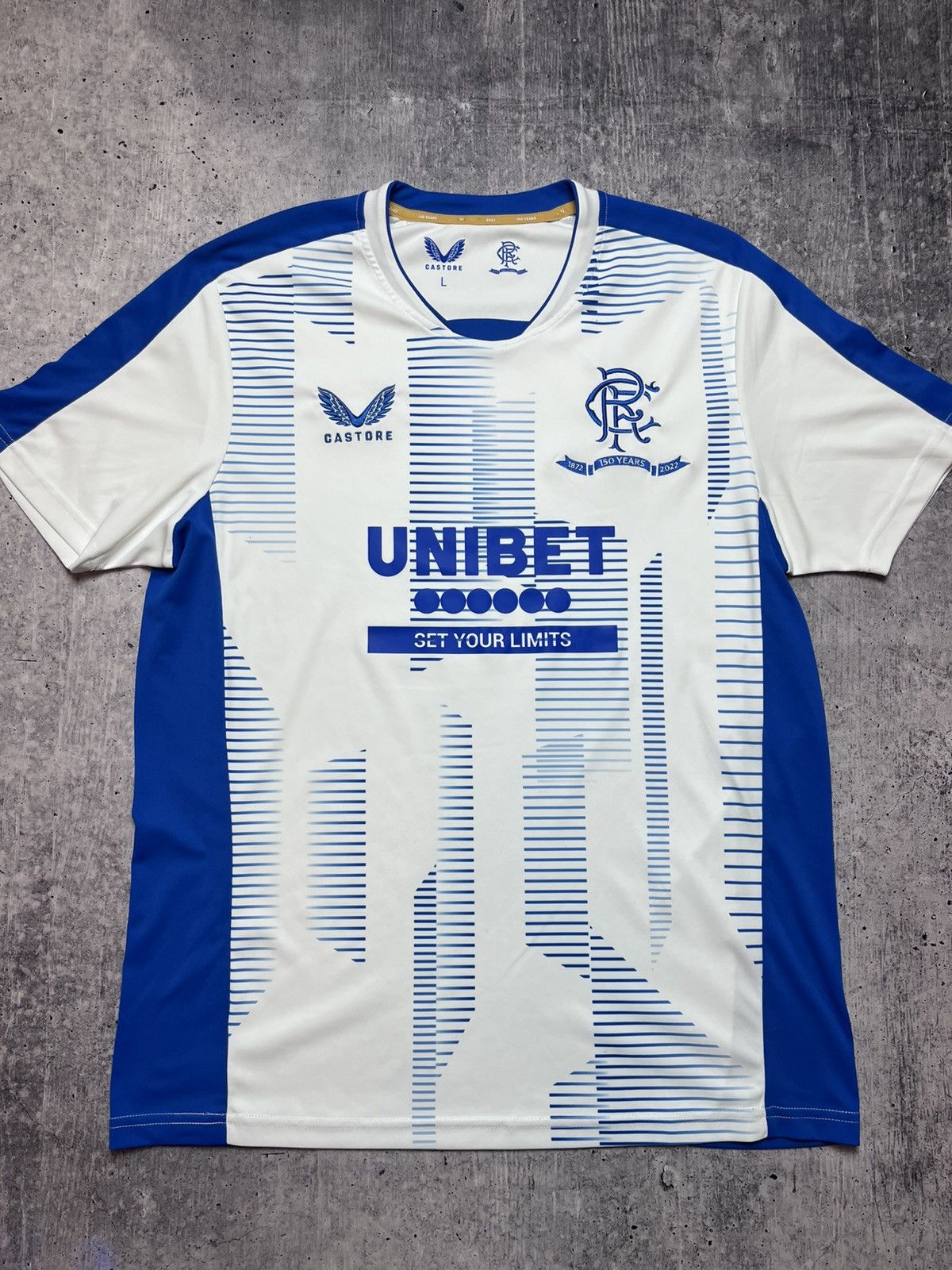 Castore Rangers 150 Years Jersey Football Shirt White Men Size L Size US L / EU 52-54 / 3 - 1 Thumbnail