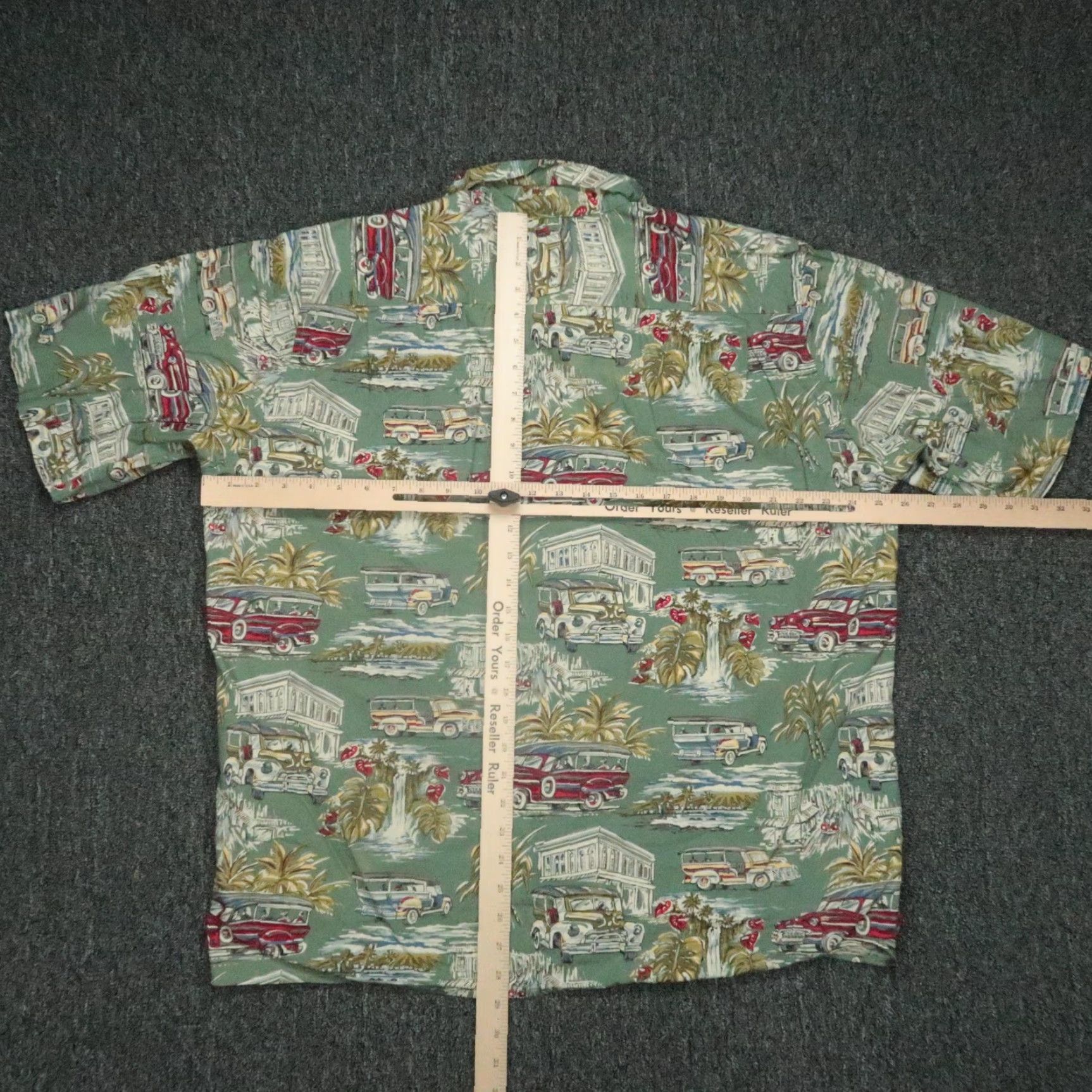 Reyn Spooner VINTAGE Reyn Spooner Shirt Mens XL Green Hawaiian Classic Cars Aloha Island Scene Size US XL / EU 56 / 4 - 4 Thumbnail