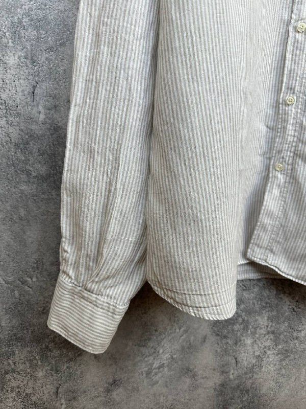Massimo Dutti Massimo Dutti 100% Linen Striped Shirt Button-Down LS Size US XXL / EU 58 / 5 - 6 Thumbnail