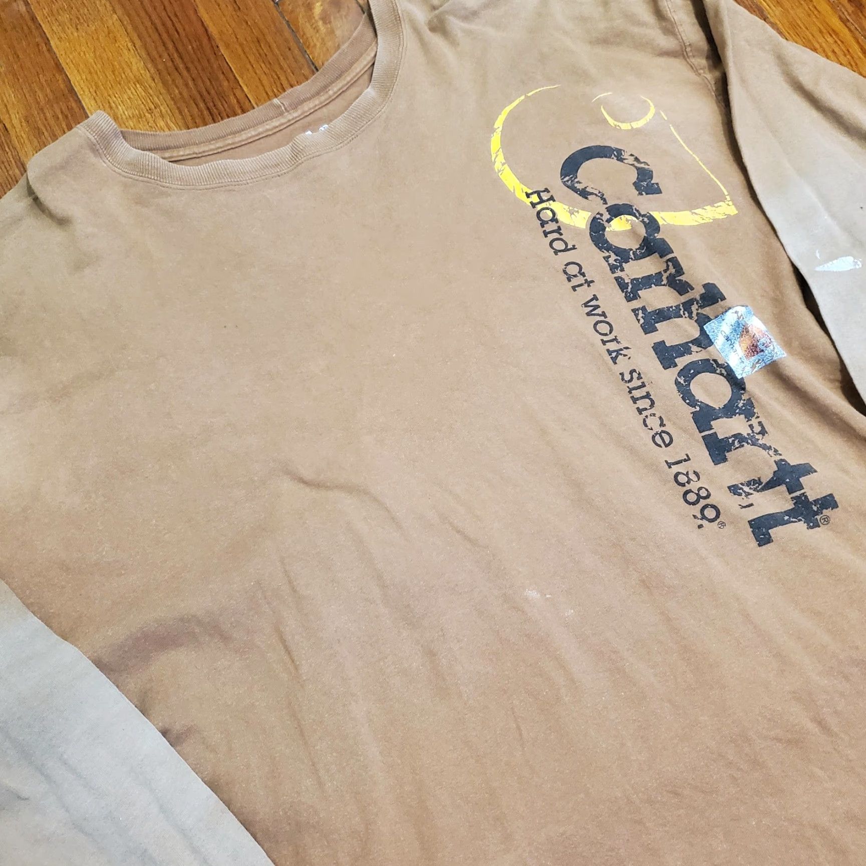 Carhartt Carhartt Shirt Mens 2XL Brown Long Sleeve Workwear Graphic Logo Tee Cotton Size US XXL / EU 58 / 5 - 4 Thumbnail