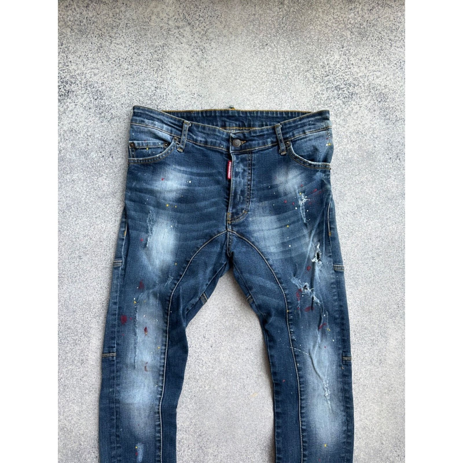 Dsquared2 Dsquared2 Distressed Painted Style Slim Jeans Size US 30 / EU 46 - 4 Thumbnail