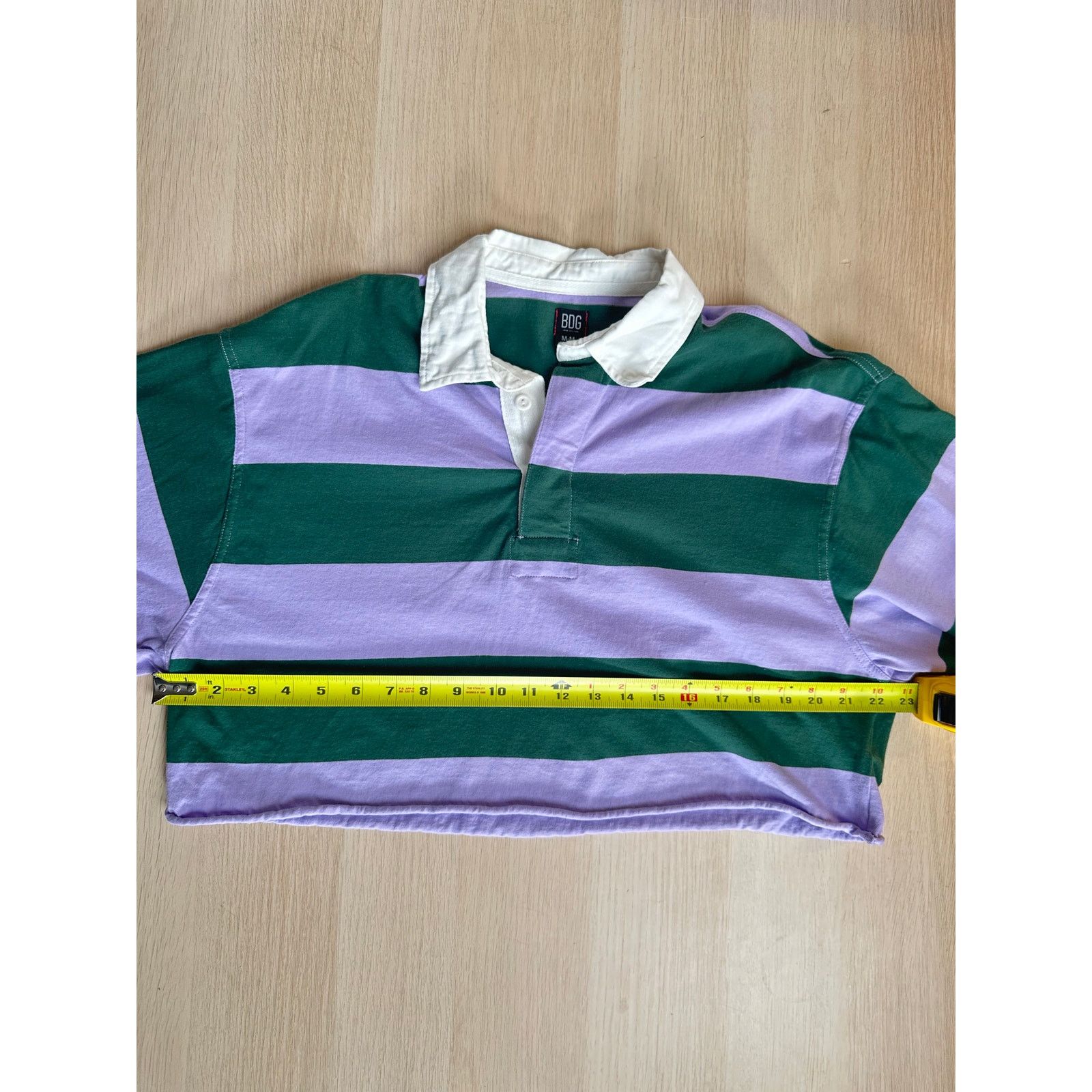 Bdg BDG Women's Purple and Green Striped Rugby Shirt - Size M Size M / US 6-8 / IT 42-44 - 3 Thumbnail