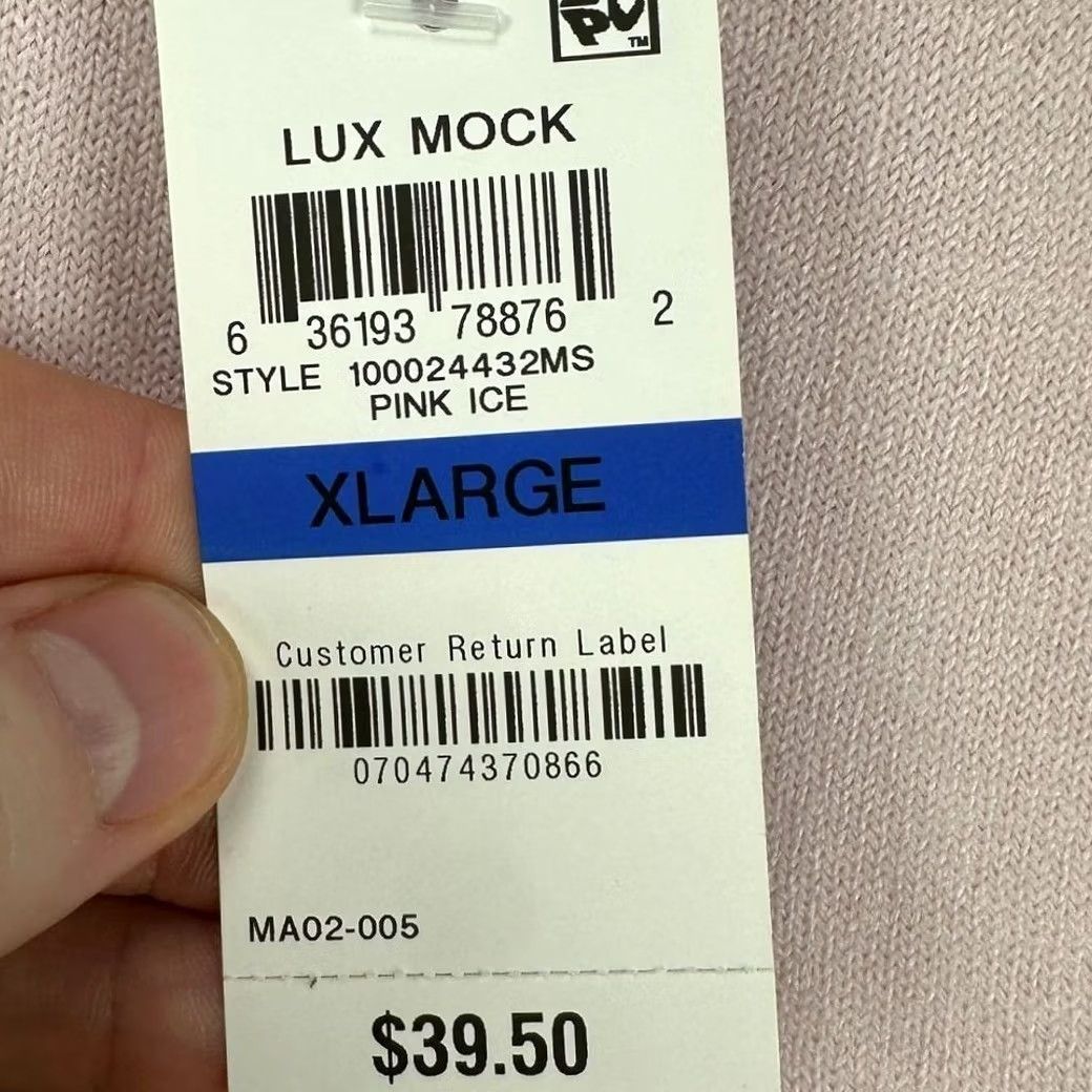 Vintage Karen Scott Womens XL Light Pink Lux Mock Knit Pullover Sweater Long Sleeve NEW Size XL / US 12-14 / IT 48-50 - 2 Thumbnail