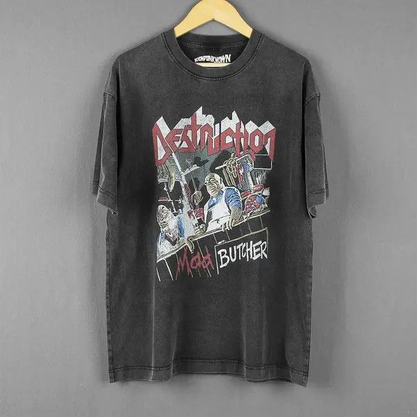 VIBE DESTRUCTION MAD BUTCHER SHIRT Vintage Size US XL / EU 56 / 4 - 1 Thumbnail