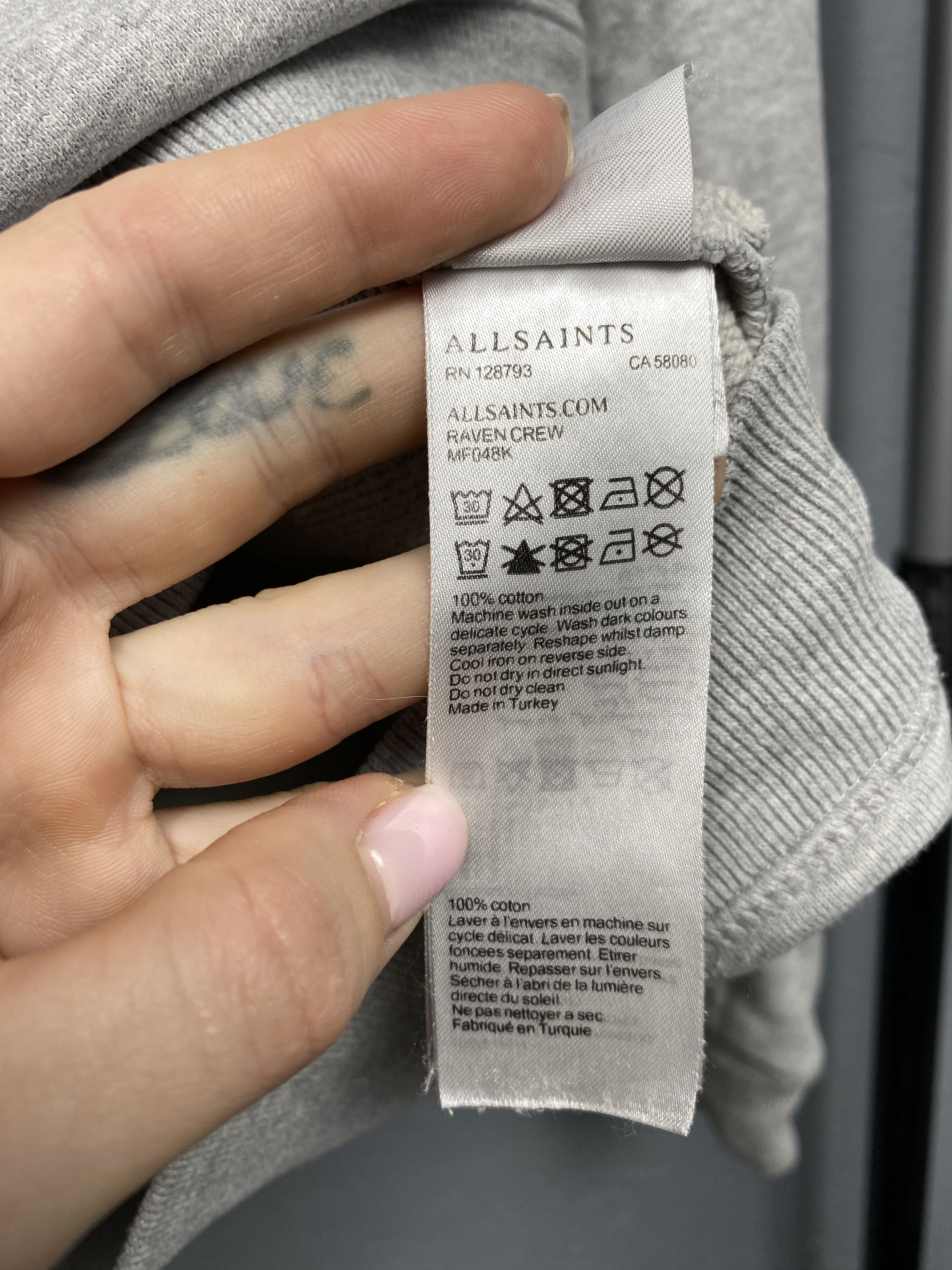 Allsaints Allsaints Vintage Mens Raven Crew Neck Sweatshirt Size US M / EU 48-50 / 2 - 6 Thumbnail