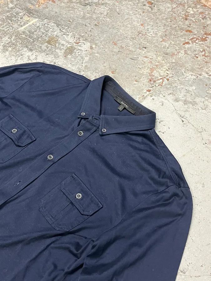 Designer × Gucci × Vintage 2000s Gucci Navy Minimalist Shirt Size US M / EU 48-50 / 2 - 5 Thumbnail