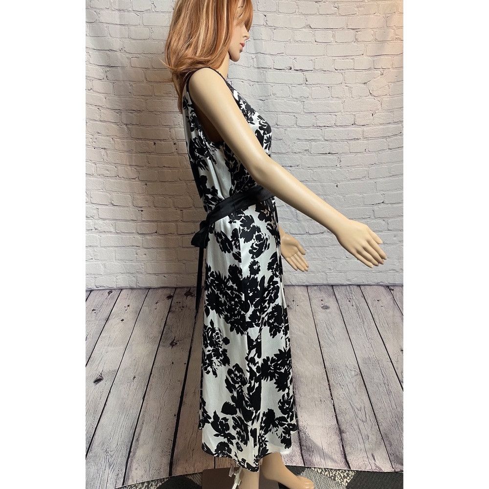 Free People NWT New $1450 Marina Rinaldi Black White Black Floral Silk Size M / US 6-8 / IT 42-44 - 2 Thumbnail