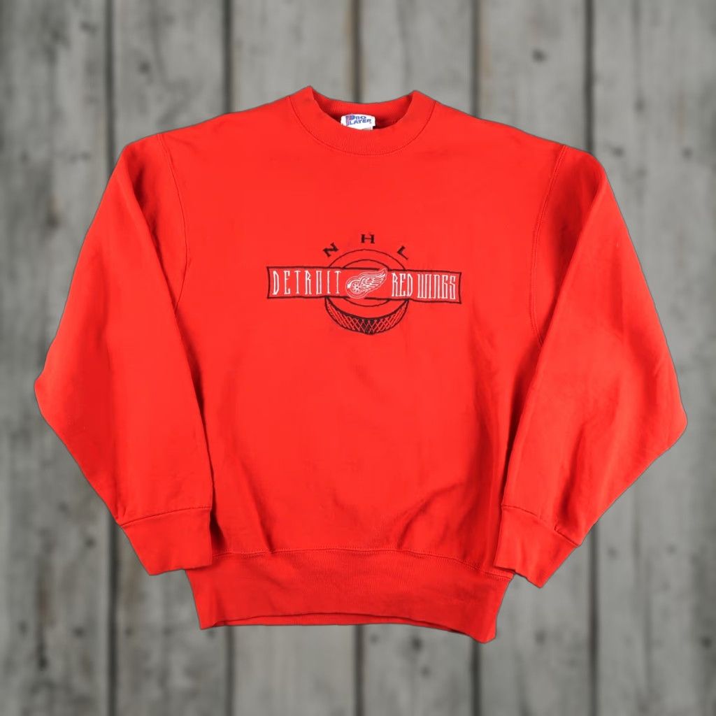 Pro Player VINTAGE Pro Player Detroit Red Wings NHL Crewneck Sweatshirt M Medium USA Red 90s Pullover Mens Sweater Size US M / EU 48-50 / 2 - 1 Thumbnail