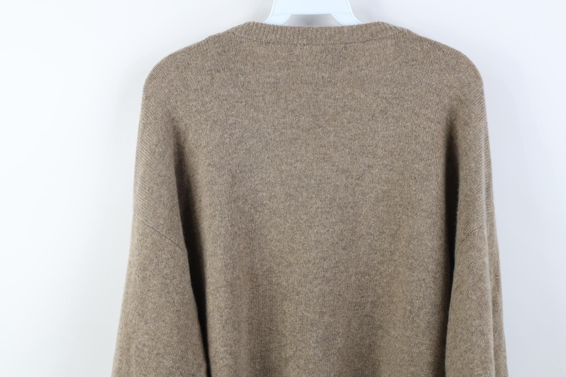 Vintage Vintage 80s 90s Streetwear Cashmere V-Neck Sweater Beige Size US XL / EU 56 / 4 - 8 Thumbnail