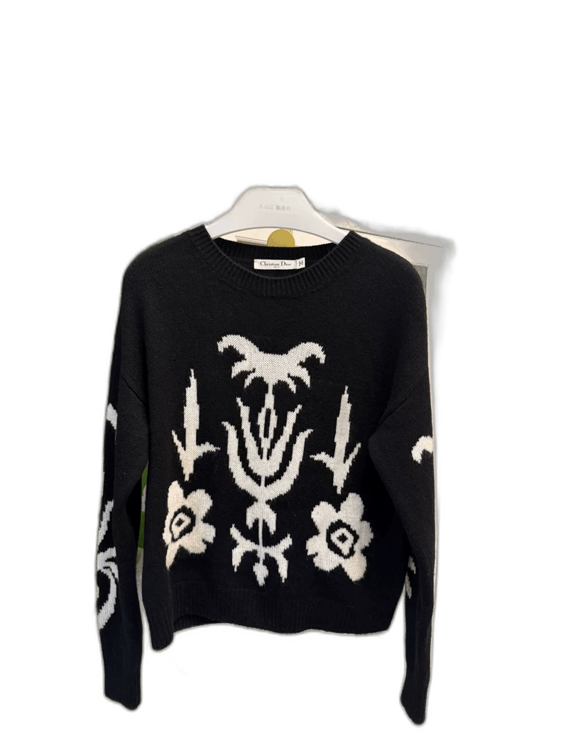 Dior Dior Black and White Cashmere Sweater Size S / US 4 / IT 40 - 1 Thumbnail
