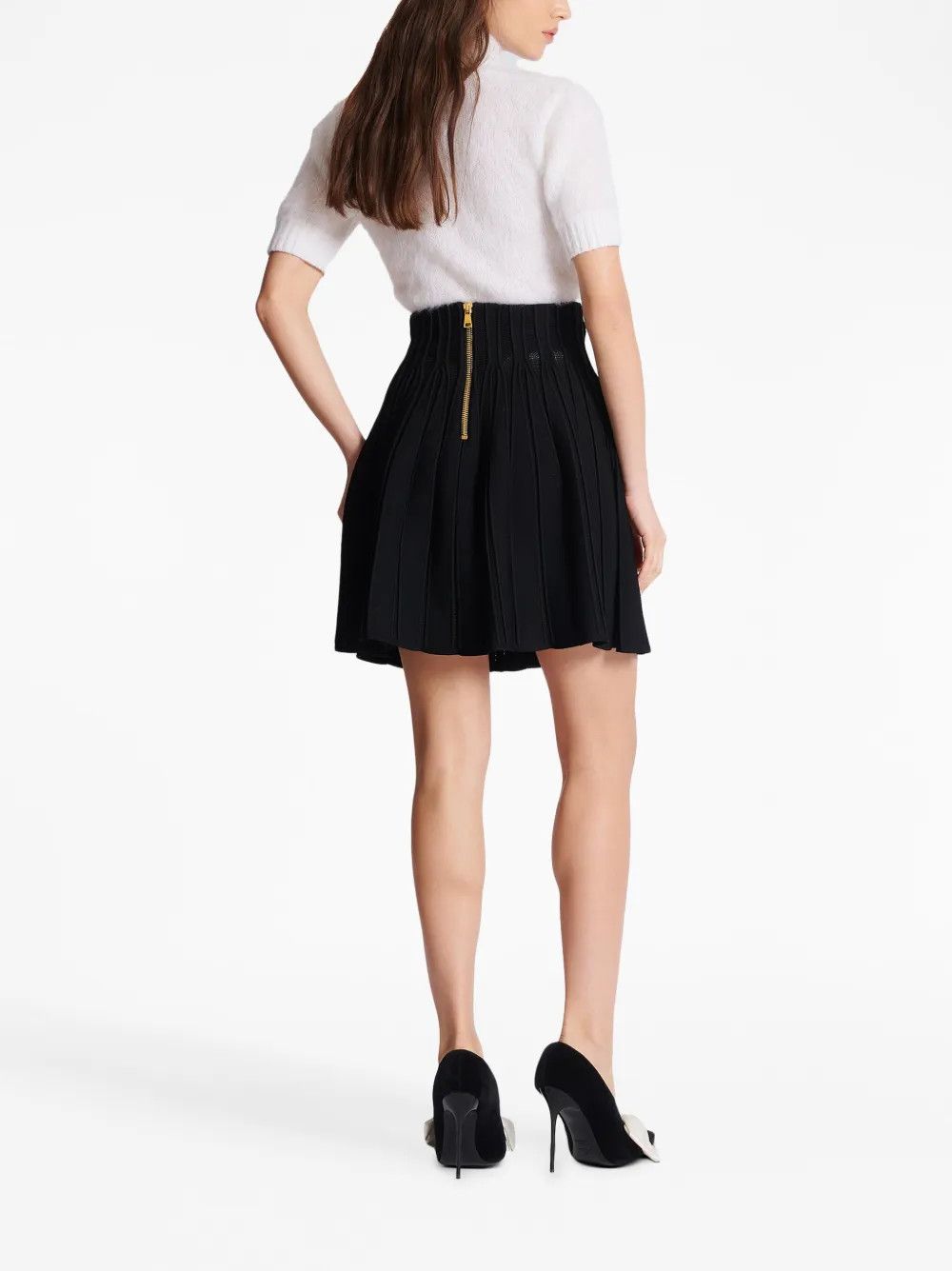 Balmain o1y0625 Mini Skirt in Black Size 27" / US 4 / IT 40 - 6 Thumbnail