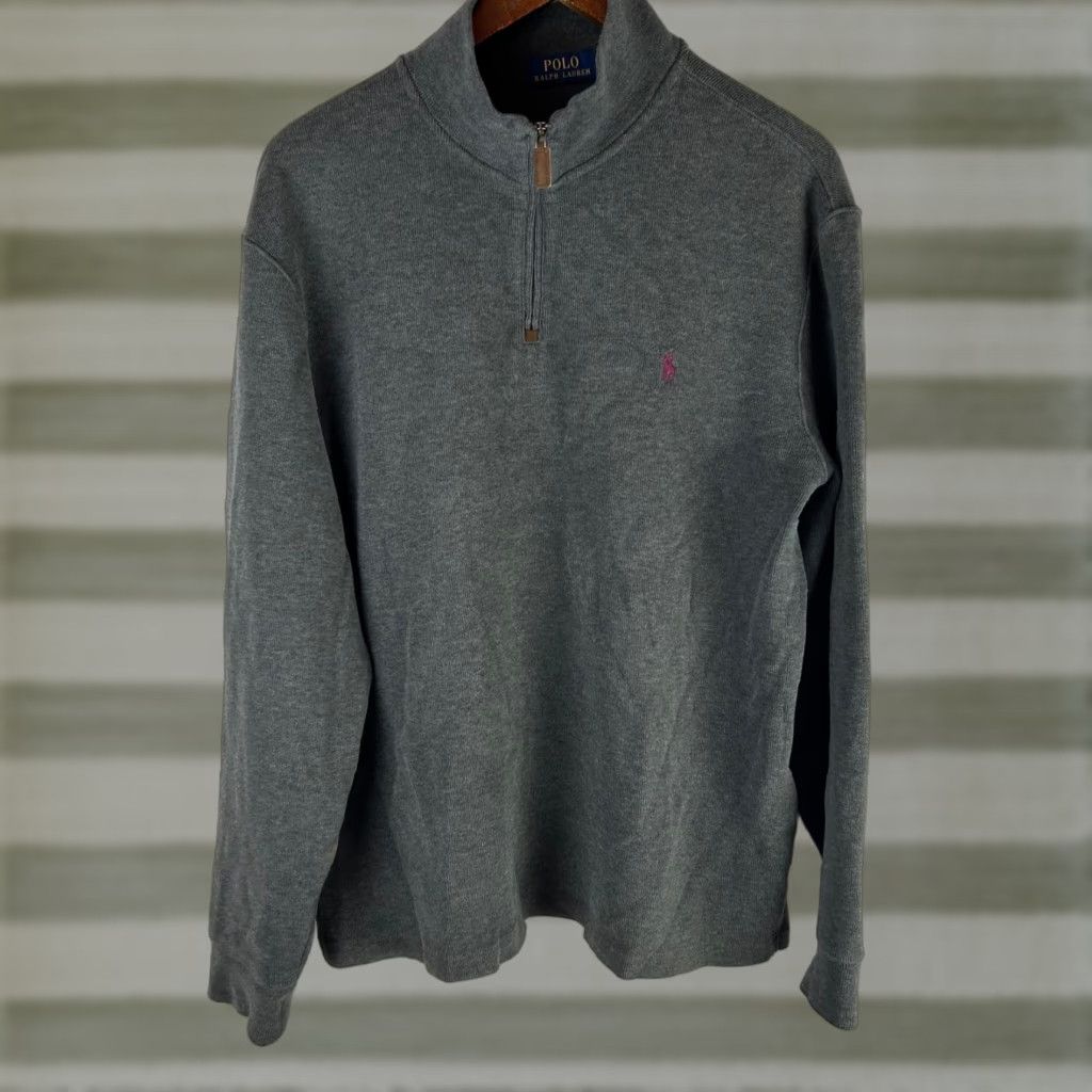 Polo Ralph Lauren Polo Ralph Lauren Mens Gray Quarter Zip Long Sleeve Shirt L Size US L / EU 52-54 / 3 - 1 Thumbnail