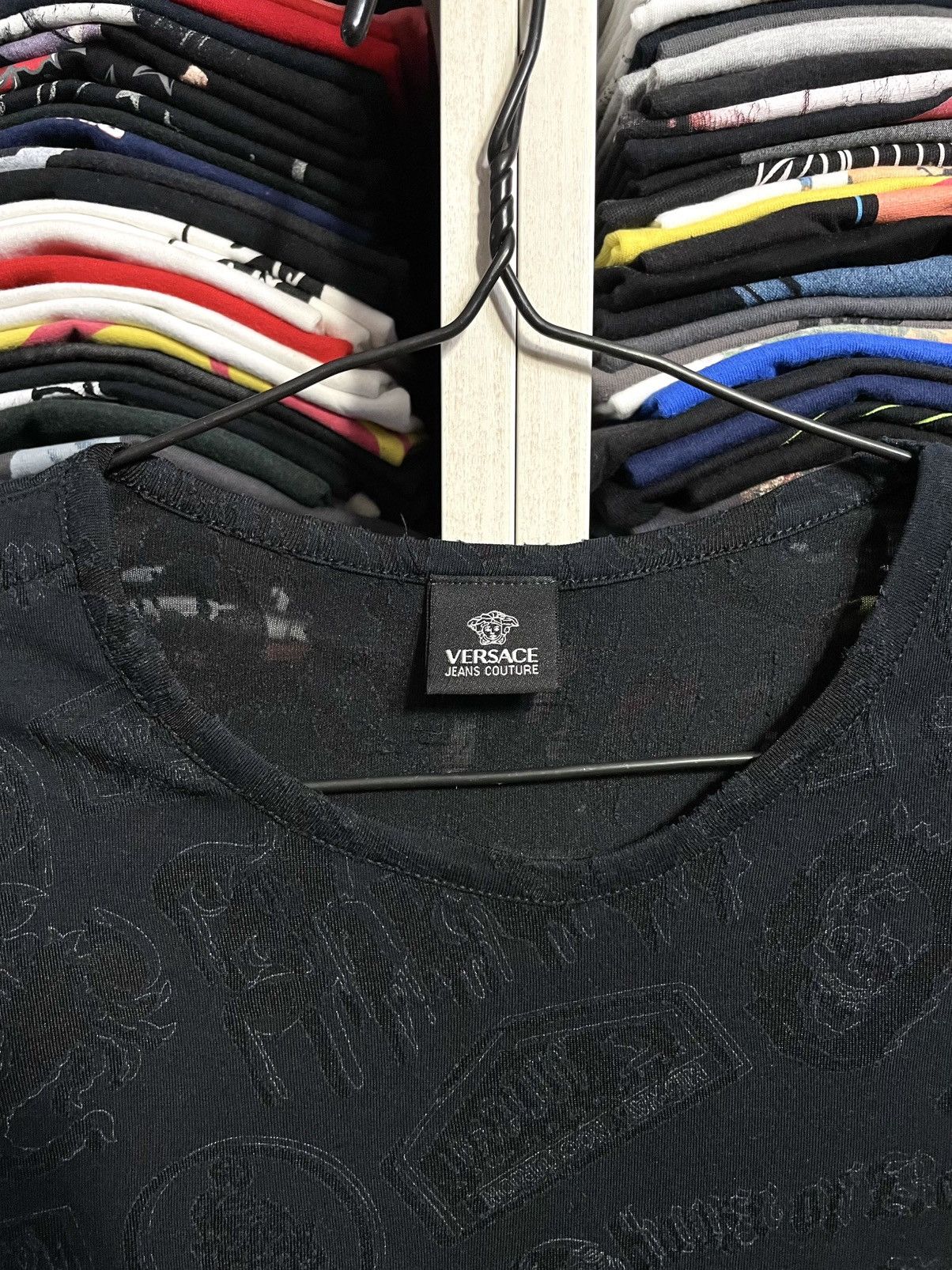 Versace Jeans Couture ARCHIVE Versace Jeans Couture Monogram Mesh T-Shirt Vintage Size US L / EU 52-54 / 3 - 3 Thumbnail