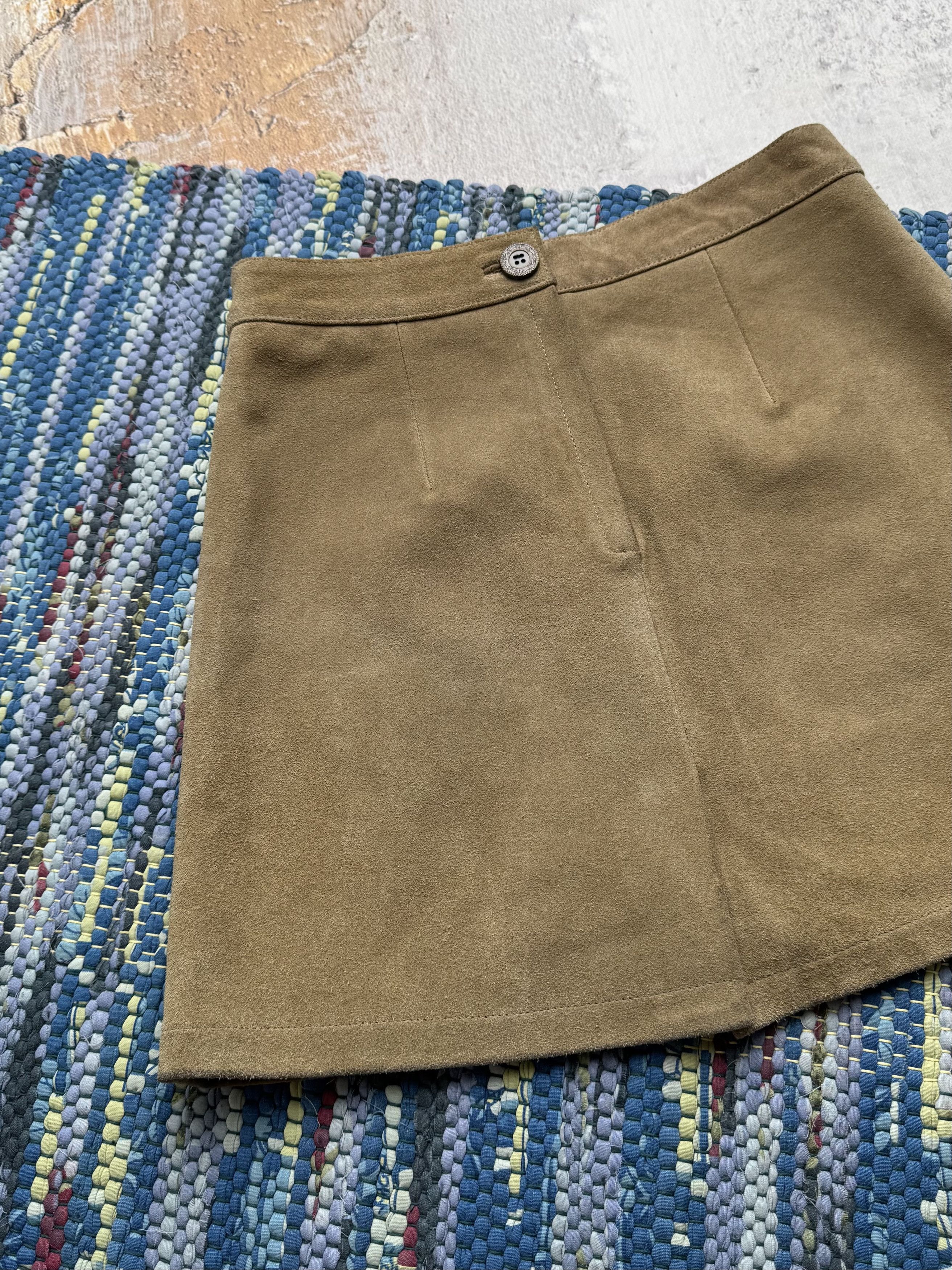 Vintage Vintage Leather Mini Skirt A8(V1)D15 Size 25" / US 0 / IT 36 - 9 Thumbnail