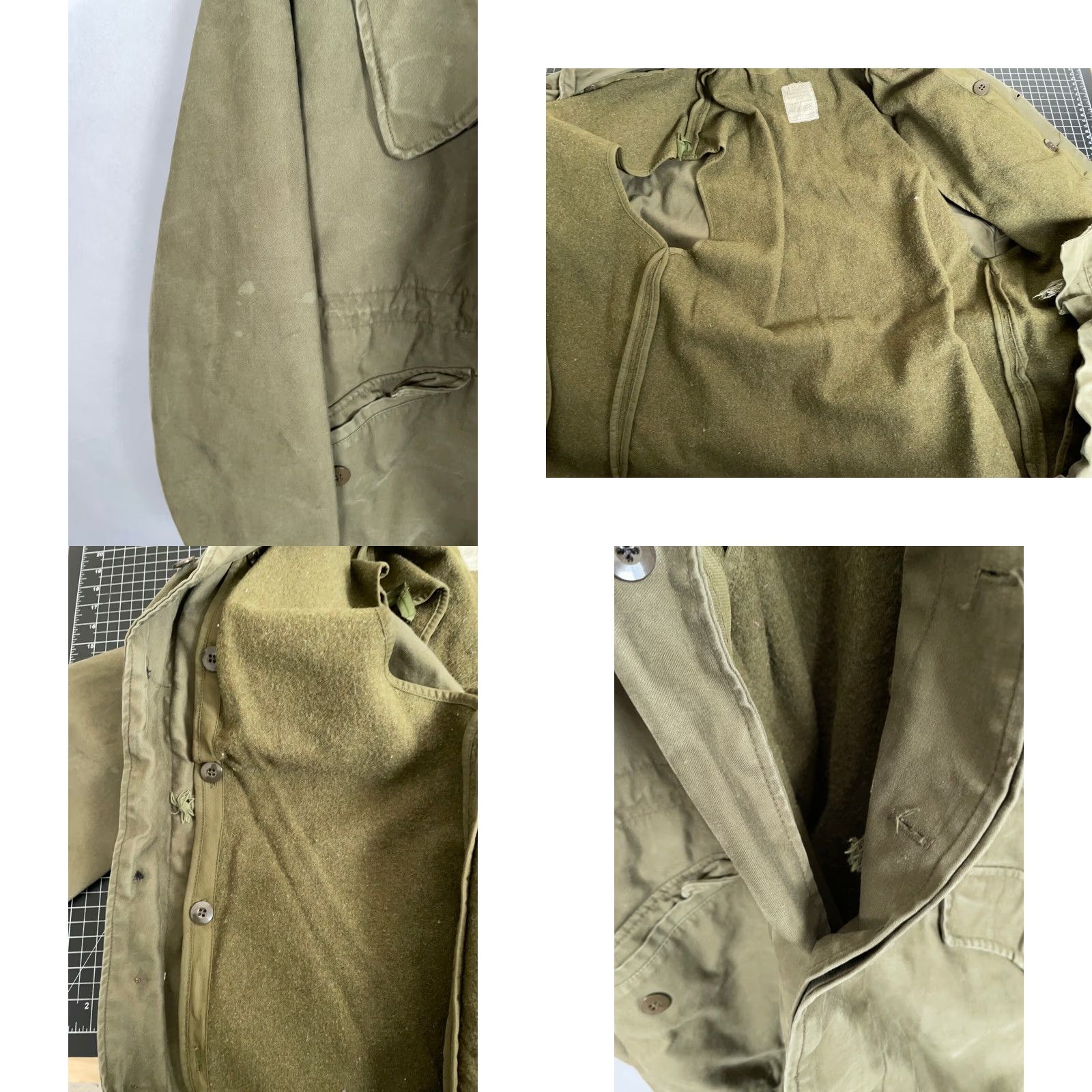 Olive VTG Dutch Military Field Jacket Mens Medium Olive Green + Wool Liner Seyntex Size US L / EU 52-54 / 3 - 9 Thumbnail