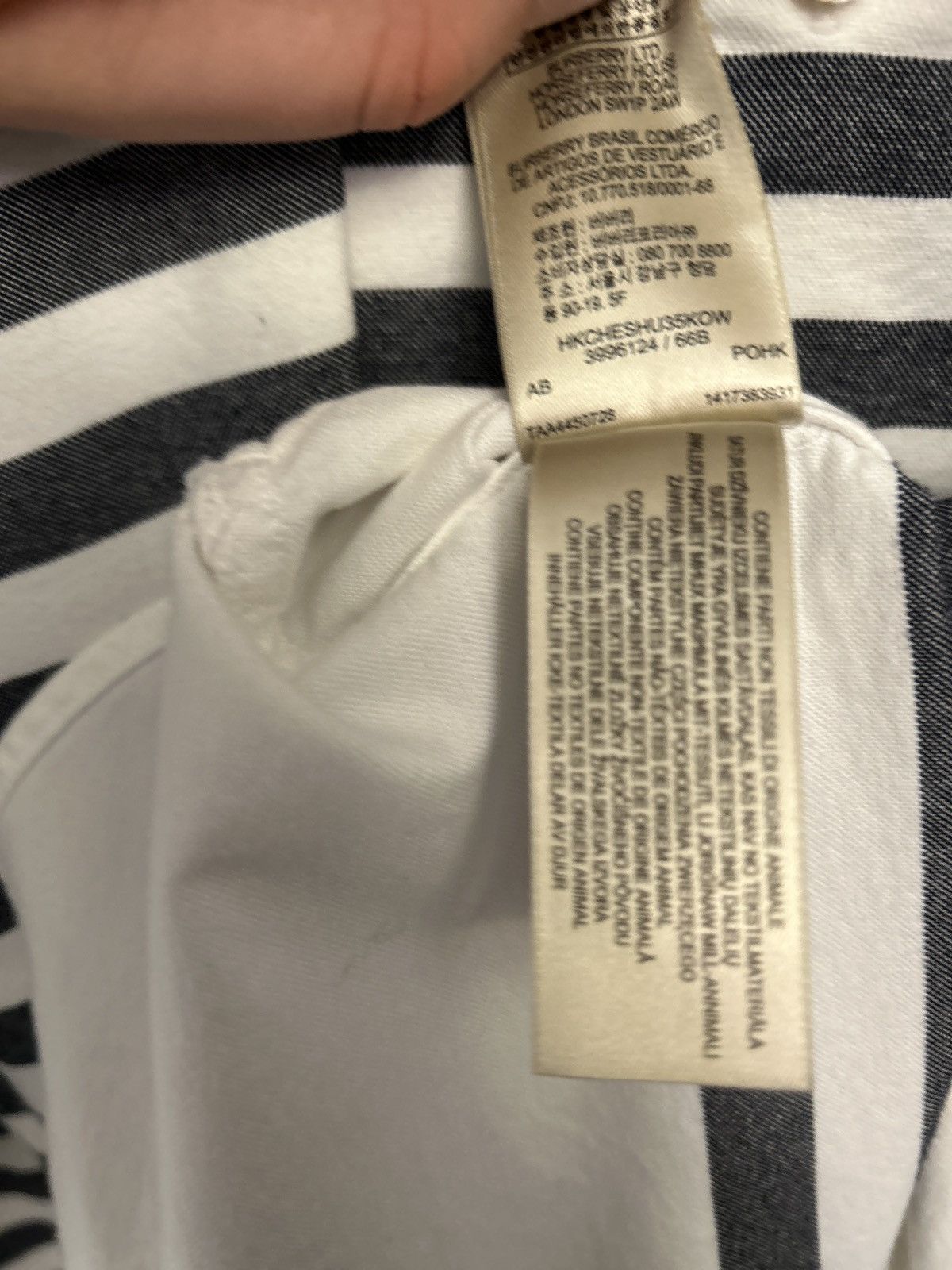 Burberry Burberry Brit White Striped Cotton long Sleeve shirt M Size US M / EU 48-50 / 2 - 9 Thumbnail