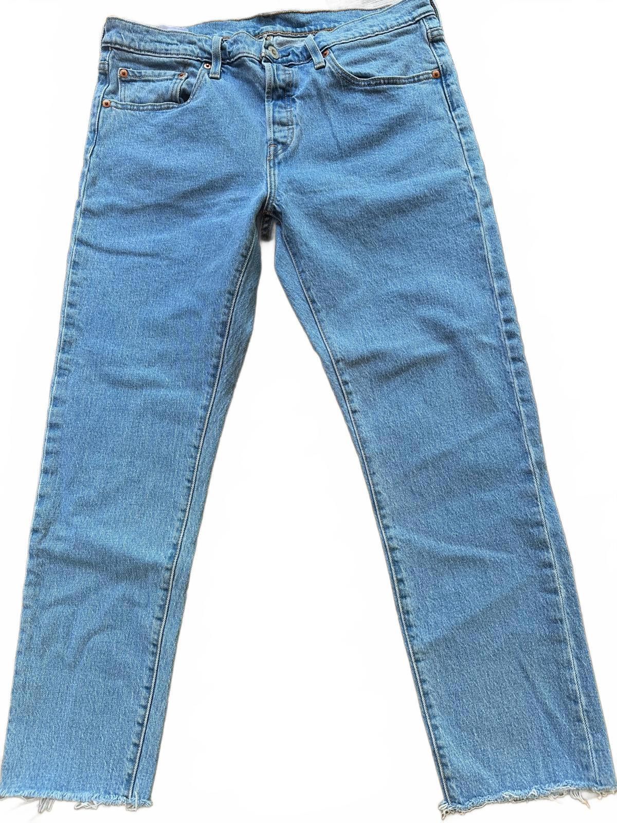 Designer Vintage Levi’s 501T Button-Fly Jeans – Size W31 L28 Raw Hem Size US 31 - 1 Thumbnail