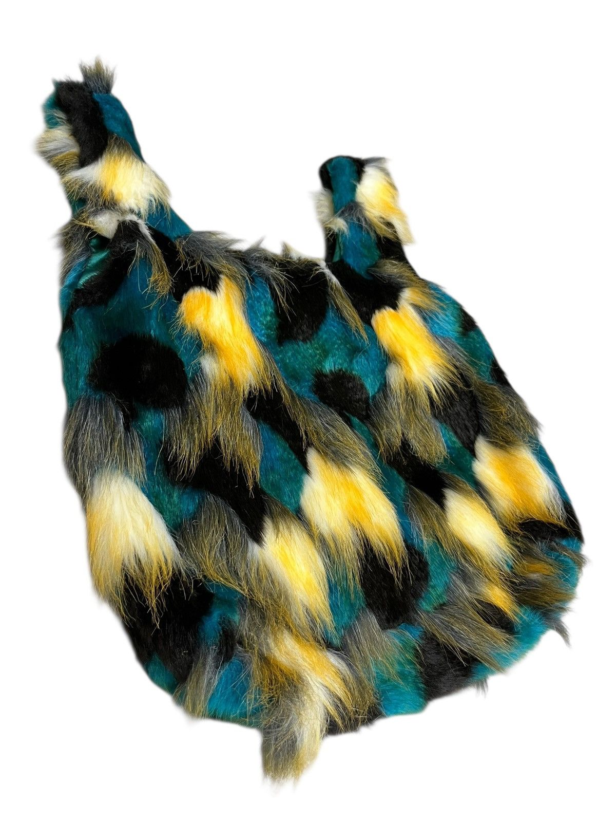 United Colors Of Benetton 🔥Benetton Faux Fur Magnetic Closure Tote Y2K LGB IF 6 9 Size ONE SIZE - 5 Thumbnail