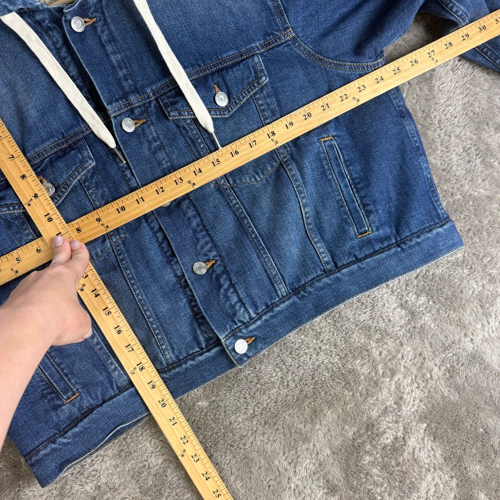 Gap Gap Crop Hooded Sherpa Denim Trucker Jacket Coat Women L Size L / US 10 / IT 46 - 11 Thumbnail