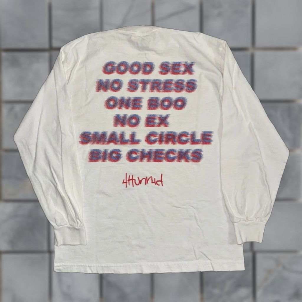 Vintage VINTAGE? 4Hunnid Long Sleeve Graphic Tee White M Good Sex No Stress Mens Shirt Size US M / EU 48-50 / 2 - 1 Thumbnail