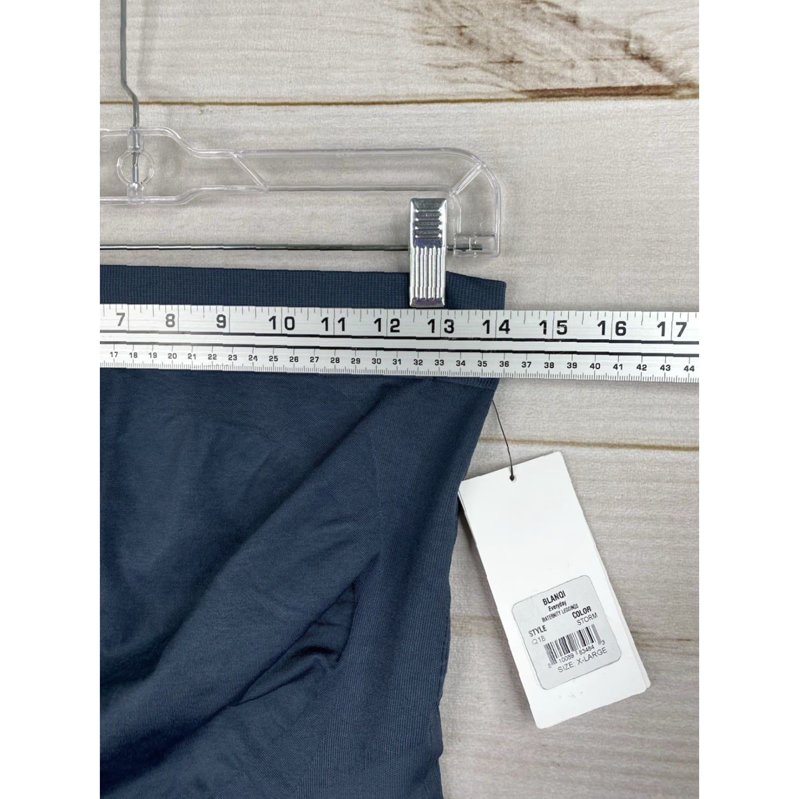 Vintage BLANQI Maternity Belly Support Leggings XL Storm Blue Skinny NWT Size 40" / US 18 - 4 Thumbnail