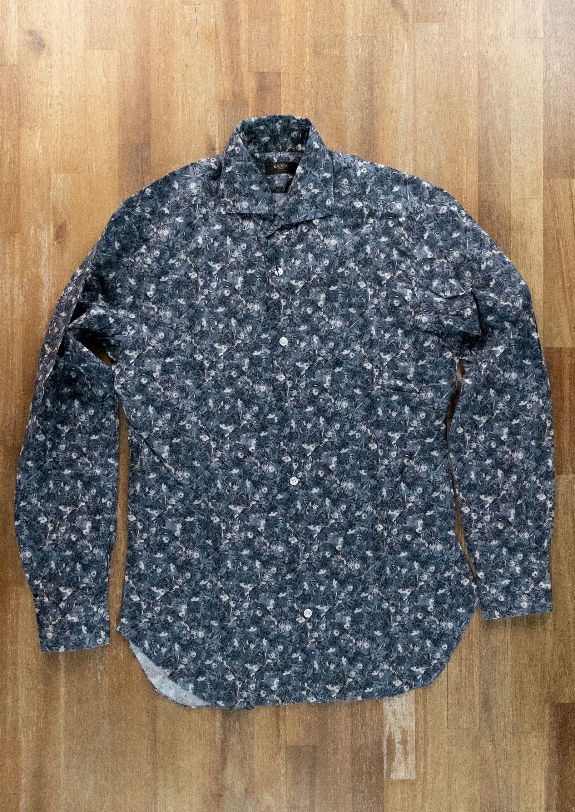 Barba Napoli BARBA Napoli Dandy Life blue floral print lightweight shirt Size US M / EU 48-50 / 2 - 1 Thumbnail