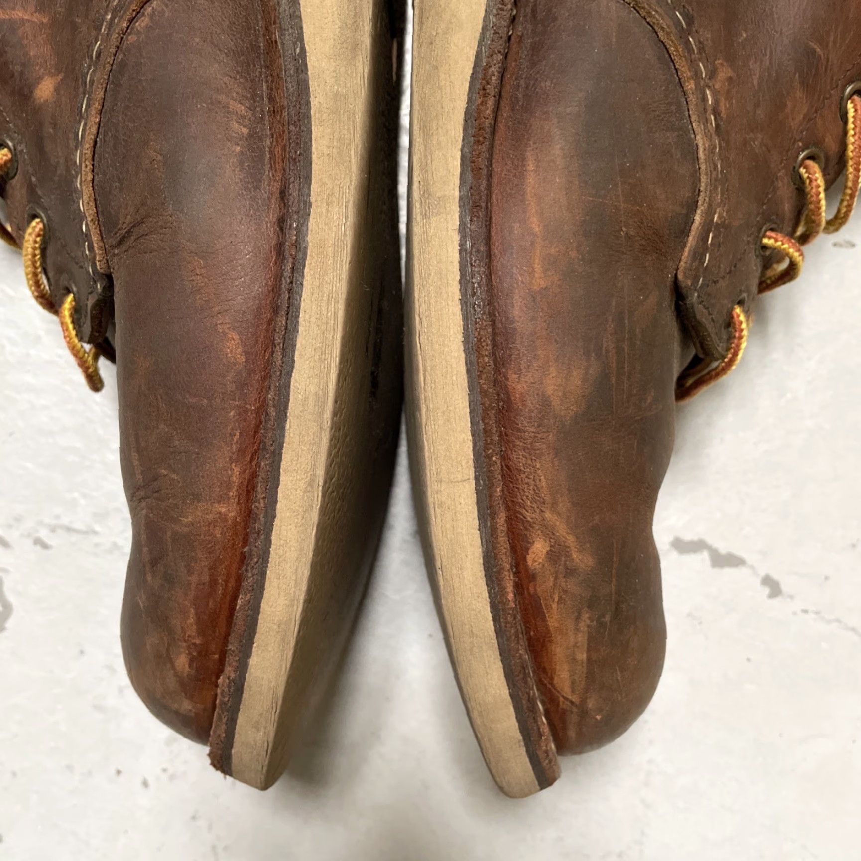 Red Wing VINTAGE Red Wing Shoes Rover 2950 Copper Leather Boots Mens 10 D Brown USA Heritage Work Boots Leather Upper Leather Outsole Rough & Tough Rusted? Size US 10 / EU 43 - 7 Thumbnail