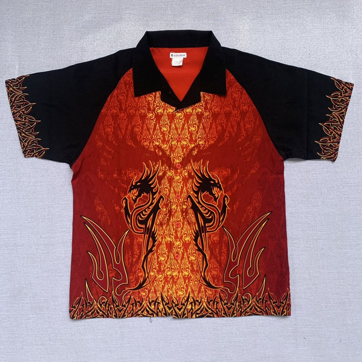 Japanese Brand Y2k printing flame shirt button affliction sunsurf Size US S / EU 44-46 / 1 - 1 Thumbnail