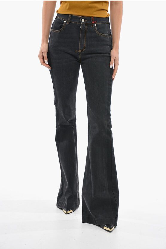 image of Alexander Mcqueen Dark Wash Boot Cut Jeans 30Cm in Black, Women's (Size 28)