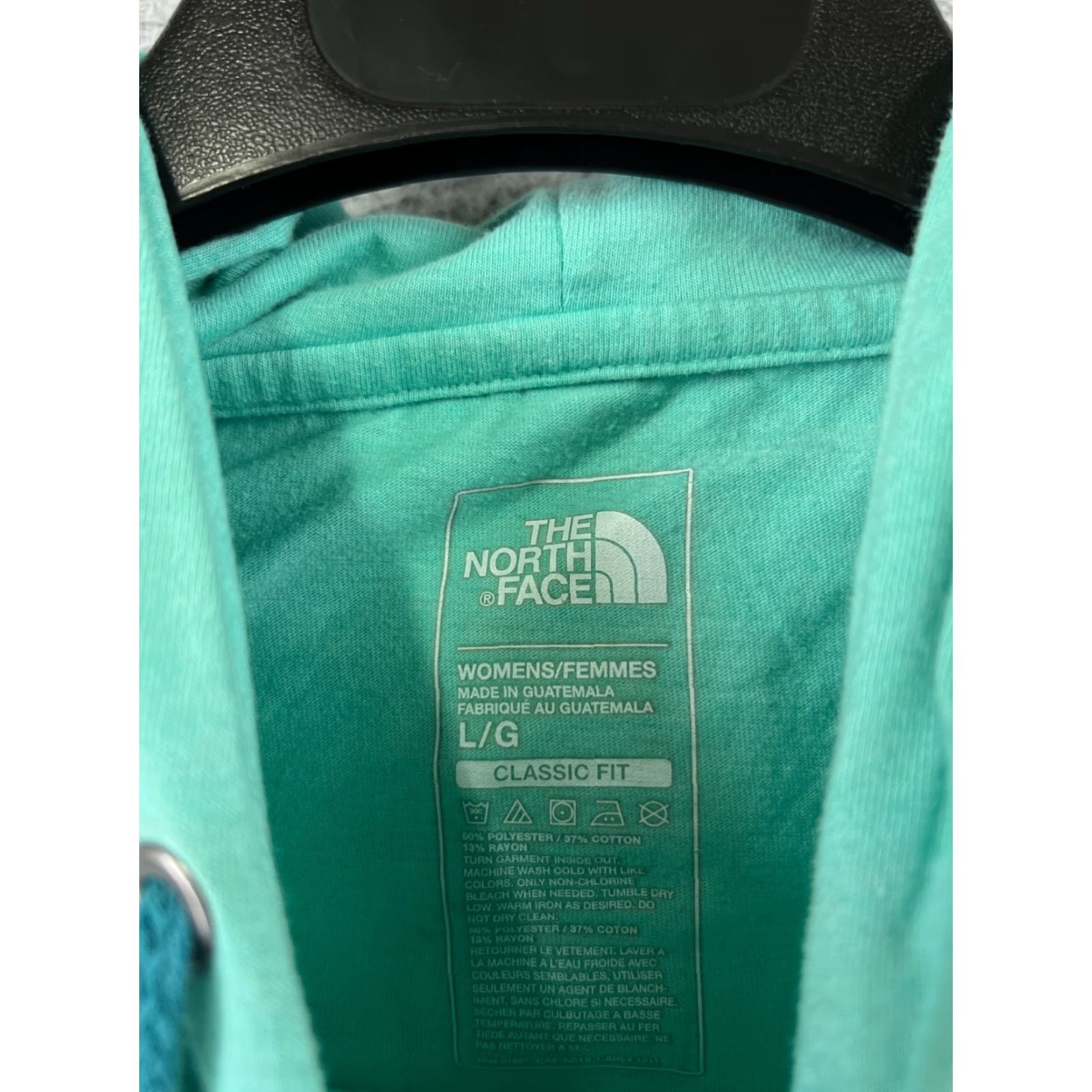 The North Face The North Face Hoodie Womens Large Teal Kangaroo Pocket Cotton Jersey Size L / US 10 / IT 46 - 3 Thumbnail