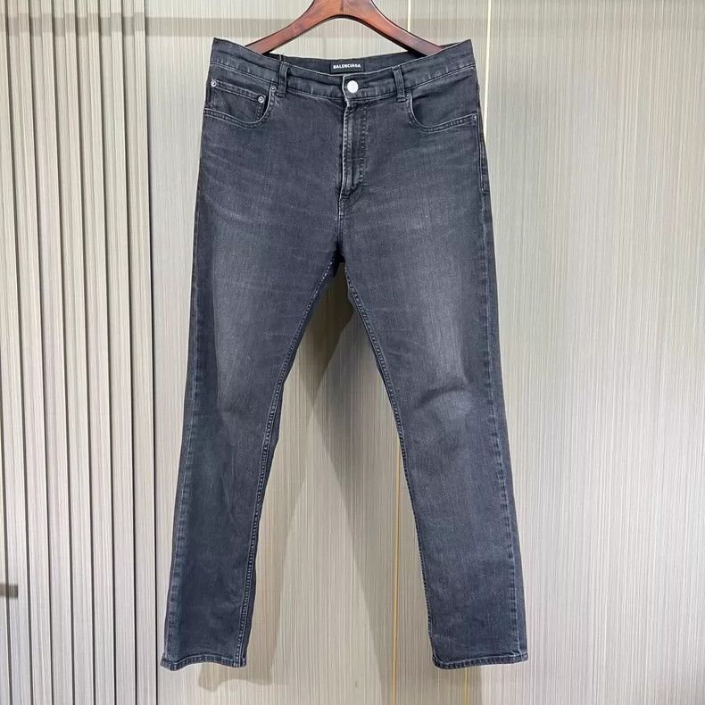 Balenciaga Balenciaga size 33 Black and Grey Washed Letter Jeans Size 32" / US 10 / IT 46 - 1 Thumbnail
