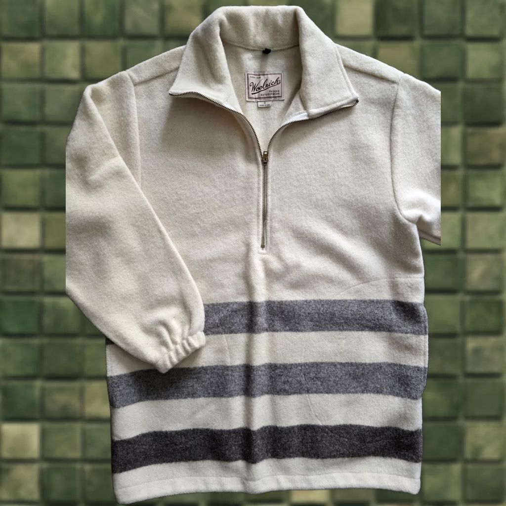 Vintage VINTAGE Woolrich Pullover 1/2 Zip Pockets Wool Mens Small Cream Grey USA Shirt Regular XS? Size US S / EU 44-46 / 1 - 1 Thumbnail