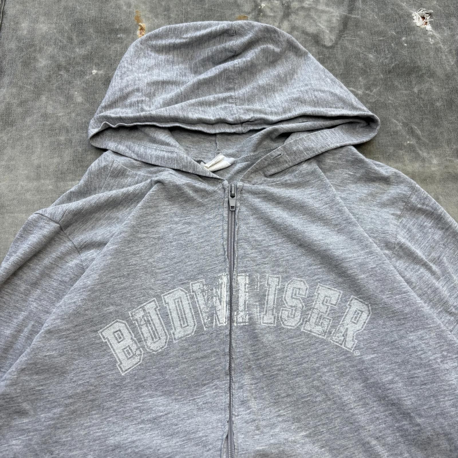 Budweiser Vintage Y2K Budweiser Beer Alcohol Grunge Full Zip Hoodie Size XL / US 12-14 / IT 48-50 - 2 Thumbnail
