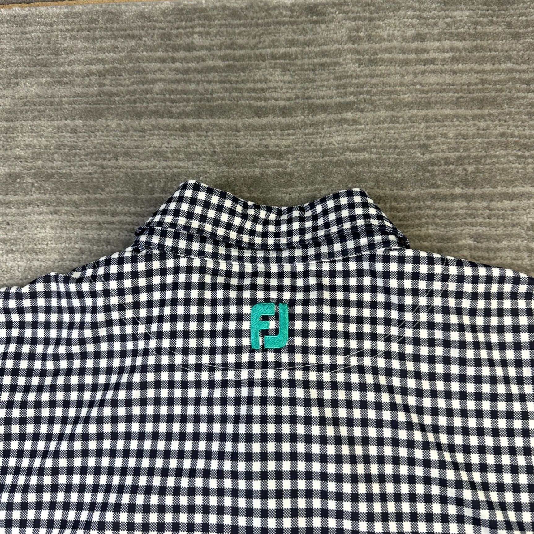 Footjoy Footjoy Polo Shirt Mens Large Gray Gingham Plaid Presidents Cup Liberty National Size US L / EU 52-54 / 3 - 6 Thumbnail