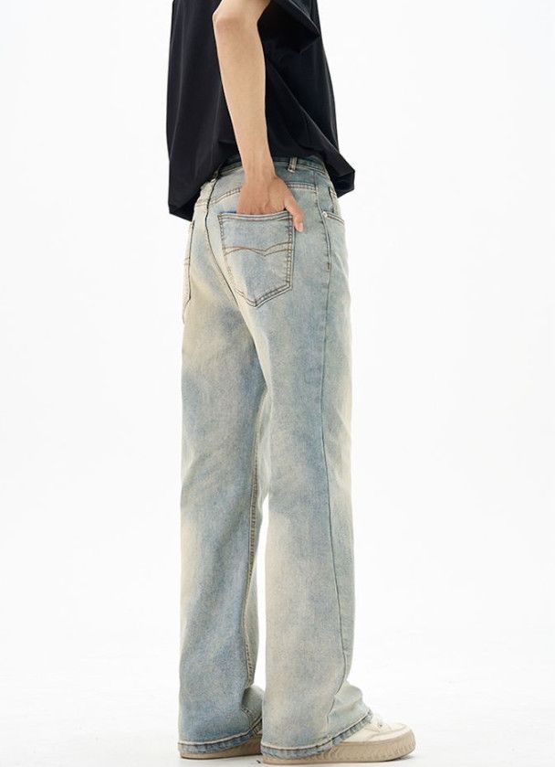 Japanese Brand American street whiskered baggy wide-leg jeans for men Size US 32 / EU 48 - 4 Thumbnail