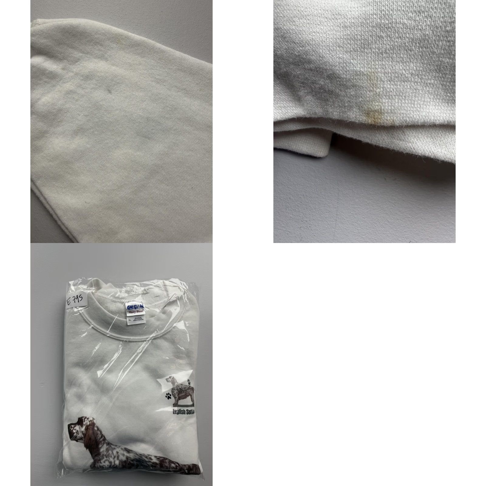 Gildan Gildan Sweatshirt Mens XL White Fleece English Setter Dog Graphic Pullover Size US XL / EU 56 / 4 - 8 Thumbnail