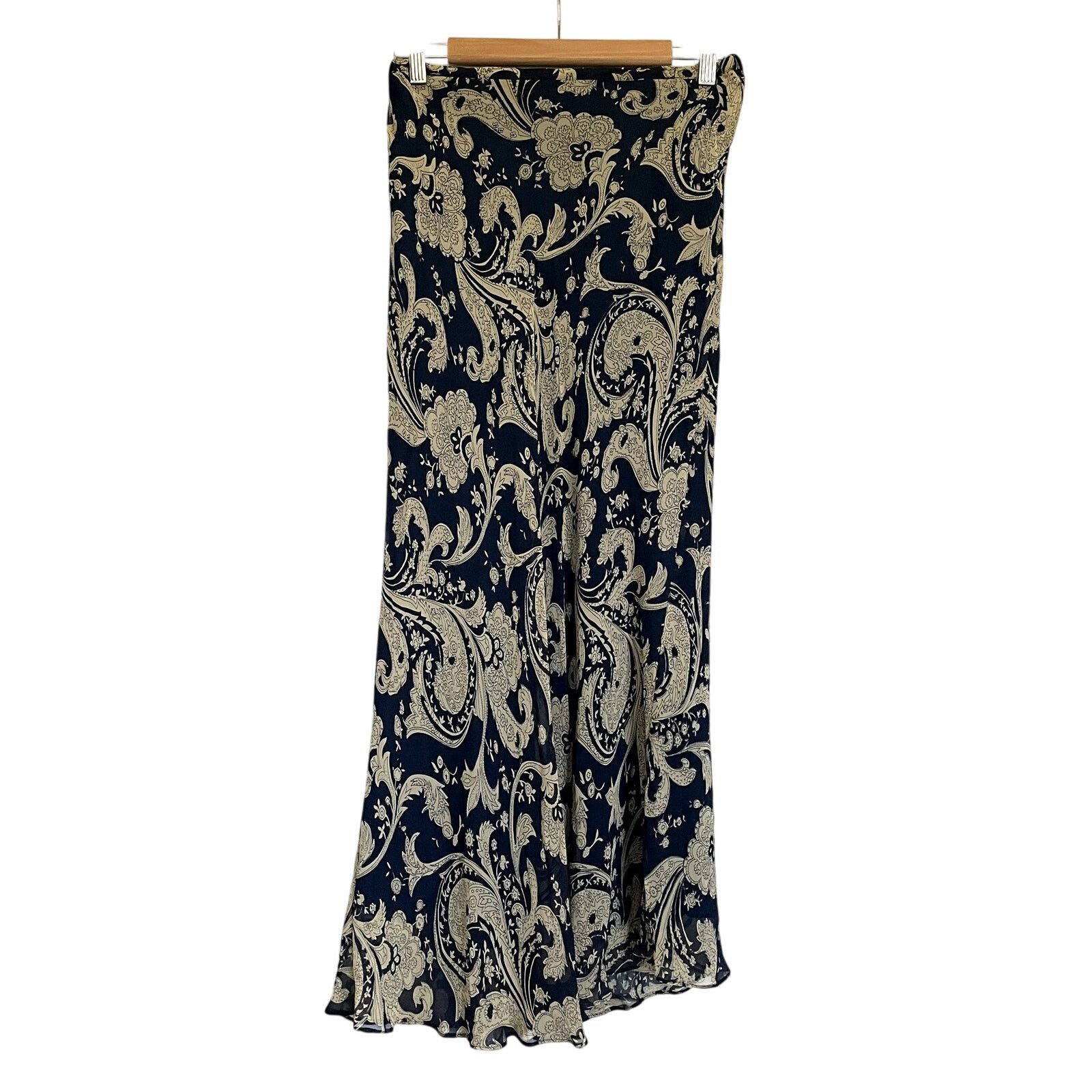 Other Vintage RJ Collection 100% Silk Paisley Lined Maxi Skirt Size 28" / US 6 / IT 42 - 1 Thumbnail