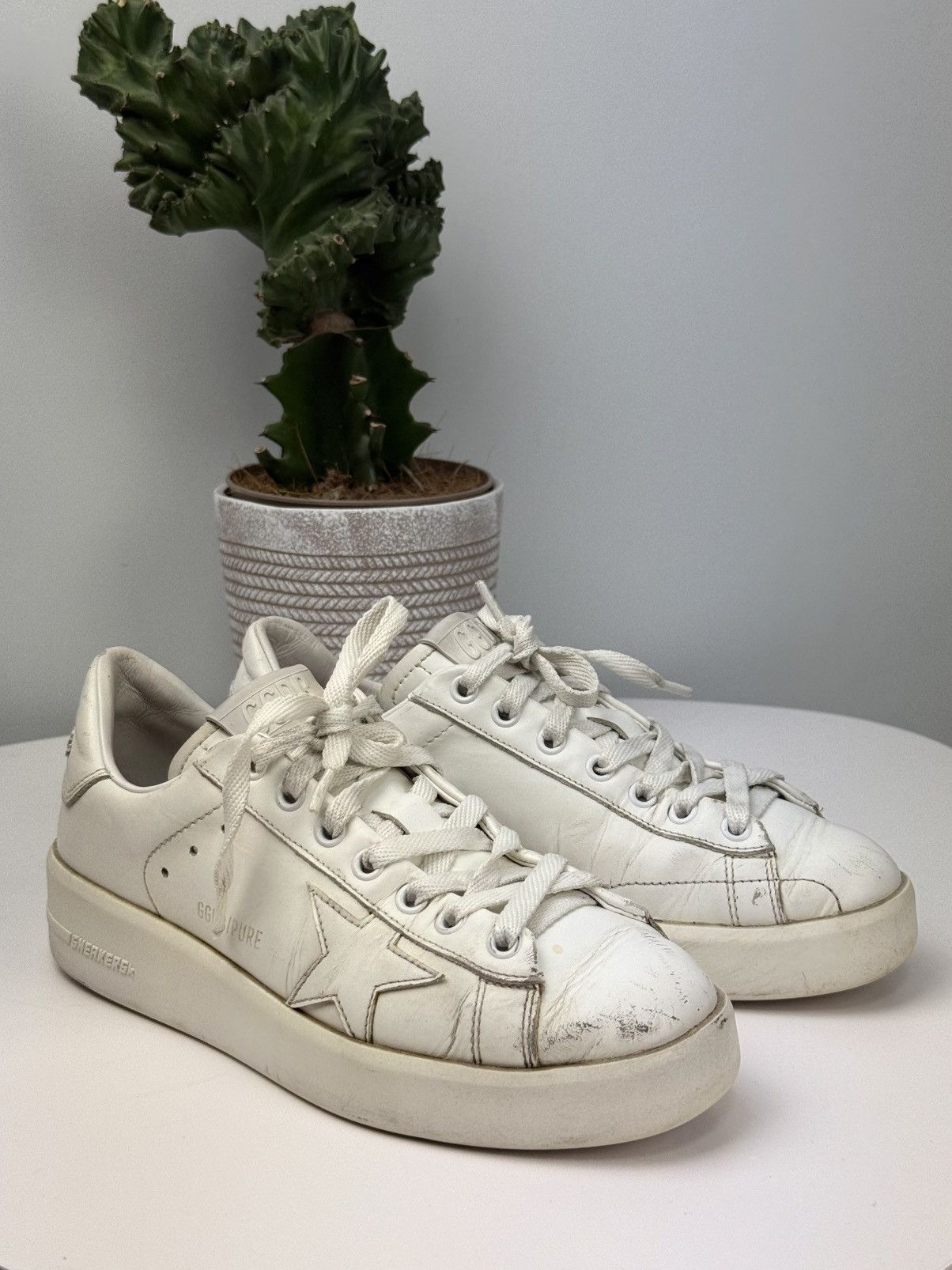Golden Goose Golden Goose Pure Star White Leather Sneakers Women’s EU36 Size US 6 / IT 36 - 7 Thumbnail