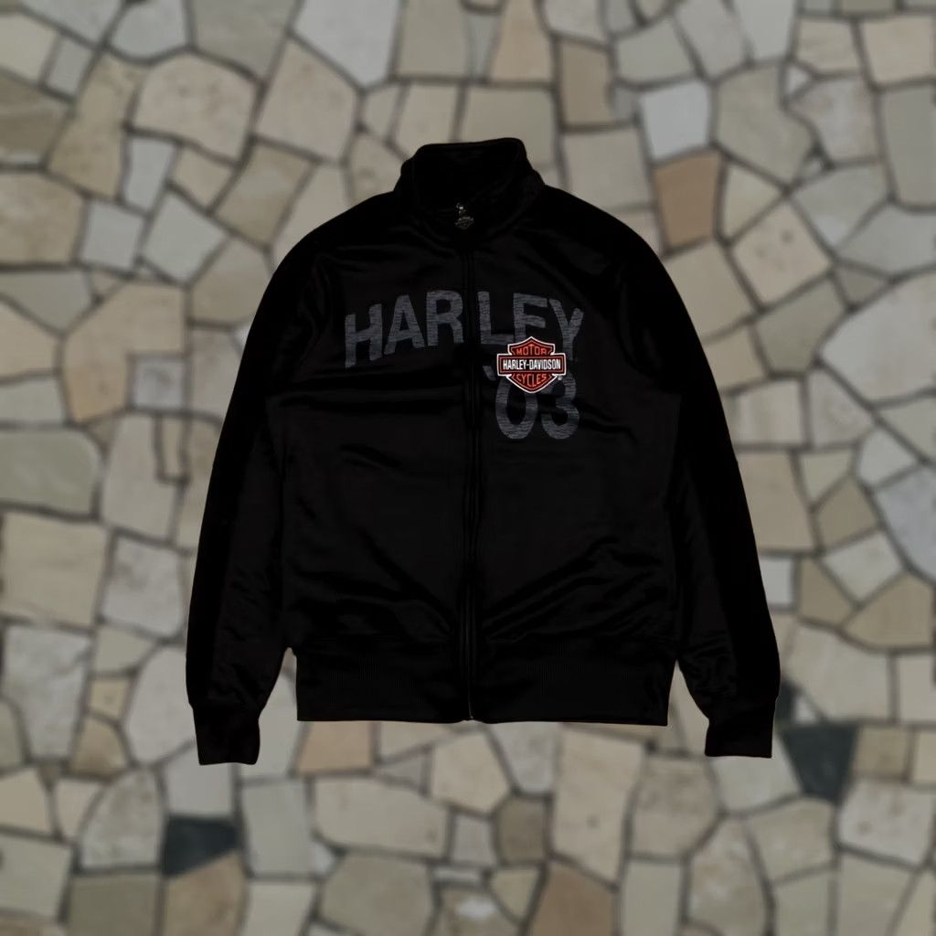 Harley Davidson VINTAGE Harley Davidson Track Jacket Womens M Black Size M / US 6-8 / IT 42-44 - 1 Thumbnail