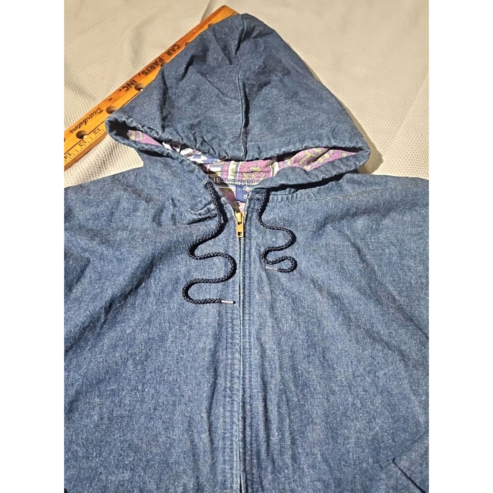 Dickies VTG Dickies Jacket Mens XL Blue Denim Aztec Quilt Lined Hooded Workwear Coat Jacket Size US XL / EU 56 / 4 - 3 Thumbnail