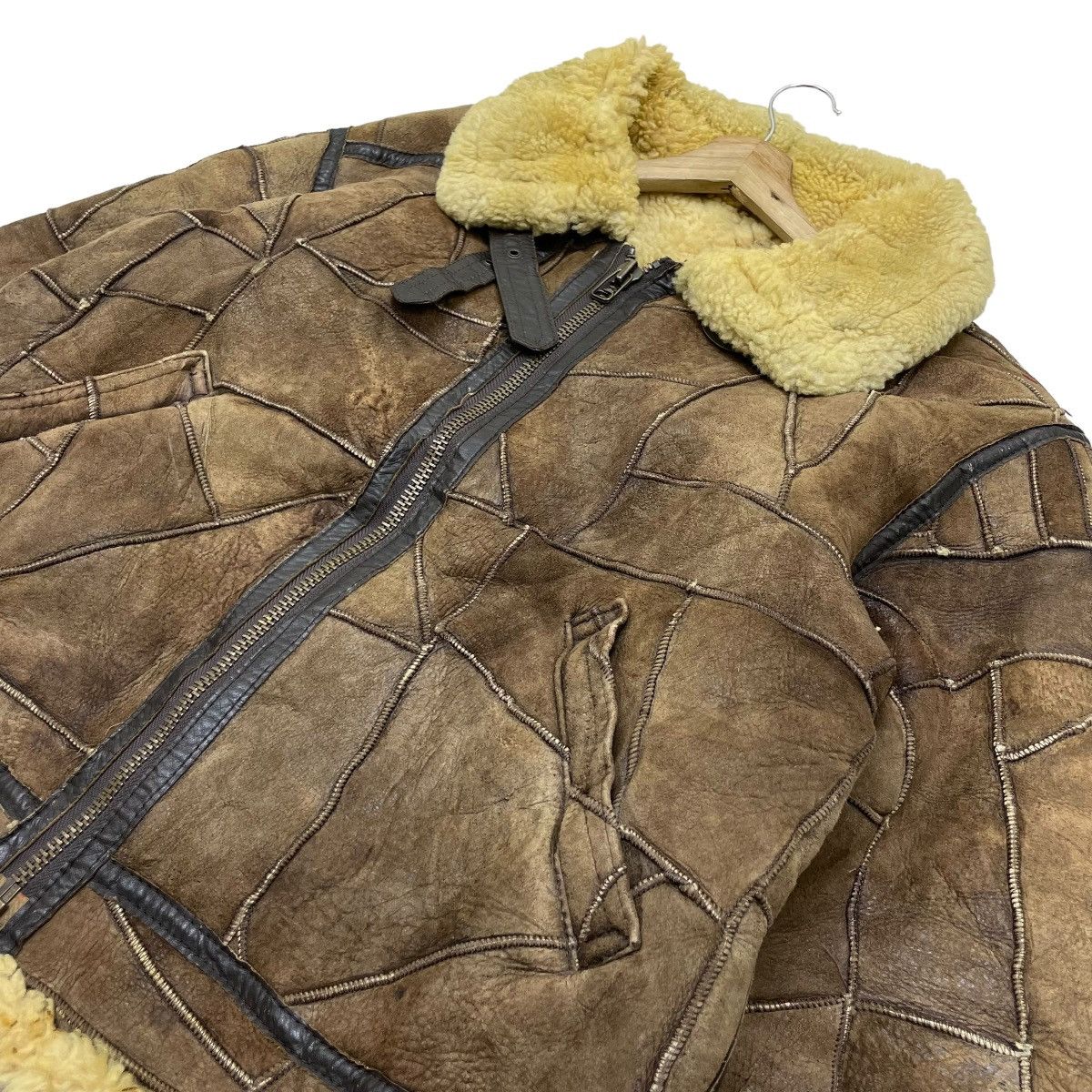 Aviator Nation 🔥Rare Vintage KNIGHT Shearling Pacthwork B3 Jacket Size US M / EU 48-50 / 2 - 5 Thumbnail