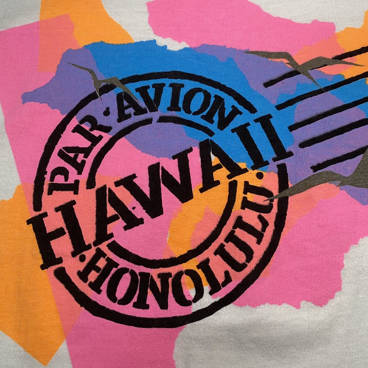 Hanes × Vintage Vintage 80’s Hawaii Par.Avion Honolulu T Shirt Size US M / EU 48-50 / 2 - 7 Thumbnail