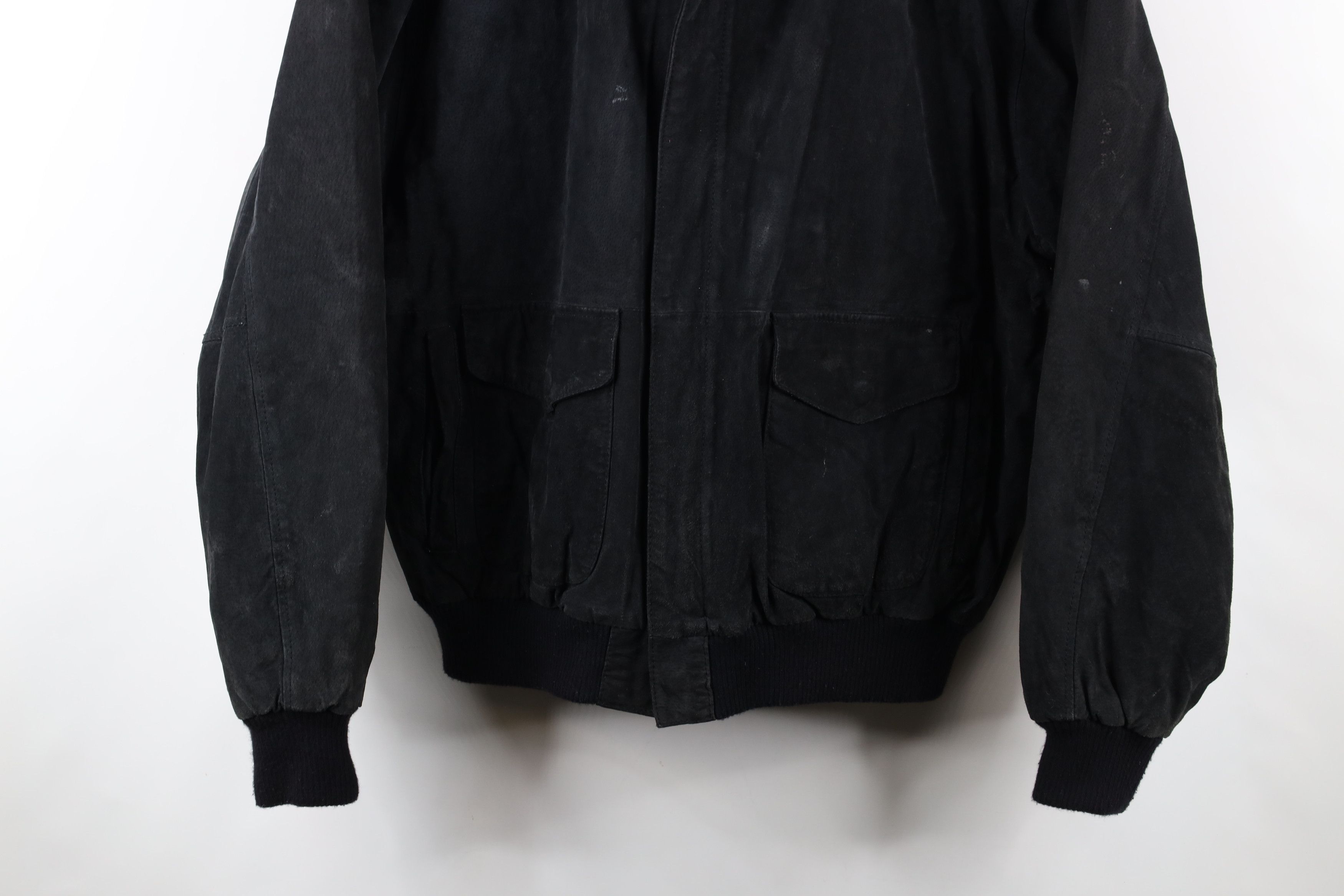 Vintage Vintage 90s Streetwear Leather Flight Bomber Jacket Black Size US M / EU 48-50 / 2 - 3 Thumbnail