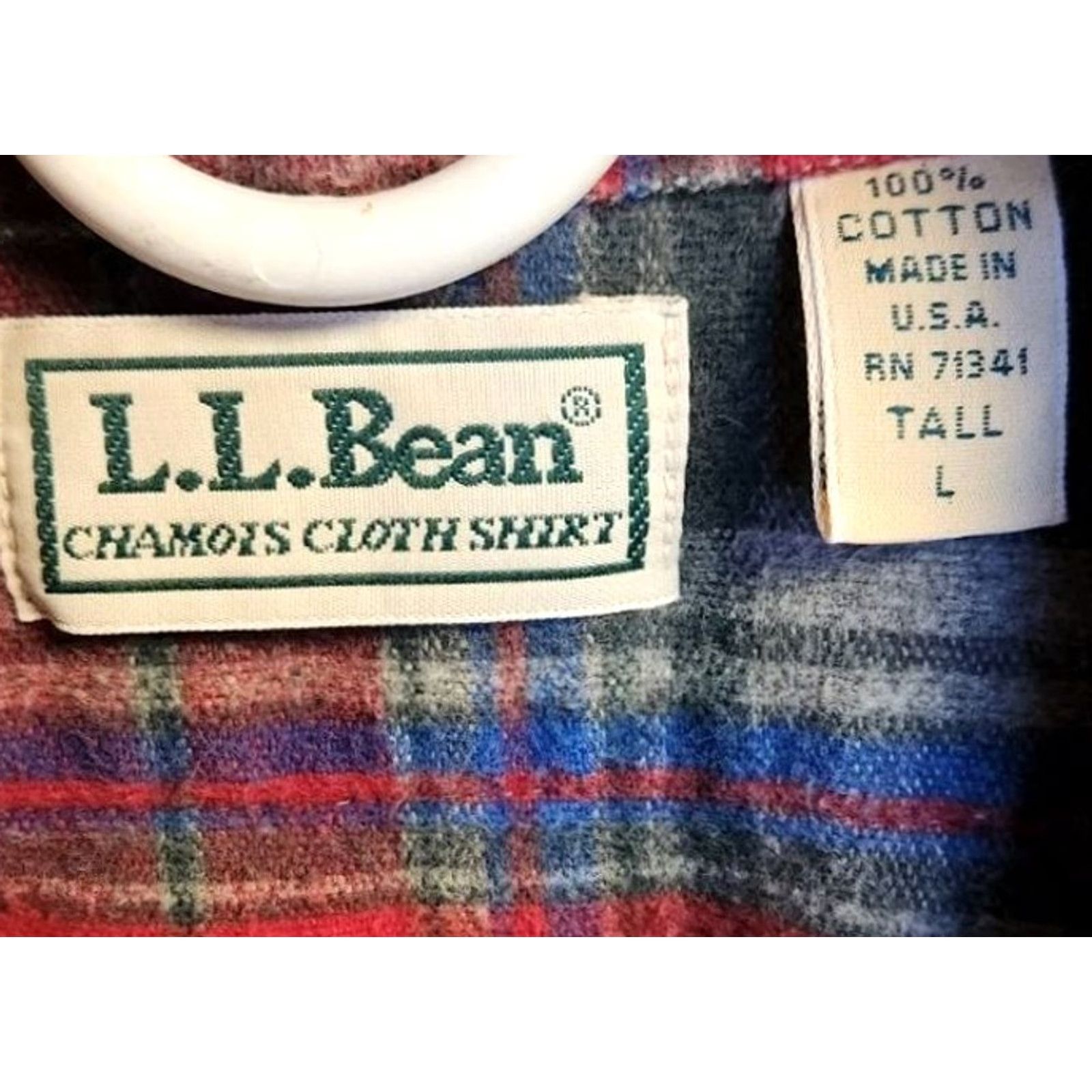 Vintage VINTAGE LL BEAN Chamois Cloth Shirt Mens LT Tall Red Plaid USA MADE Button-Up Flannel Long Sleeve Cotton Size US L / EU 52-54 / 3 - 8 Thumbnail