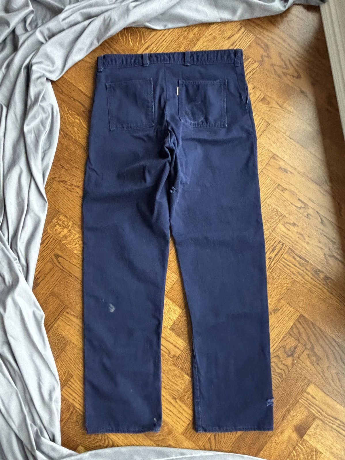 Carhartt × Vintage Vintage Bleu de Travail Work Pant Quebec Fleur Lys Stamped Size US 37 - 8 Thumbnail