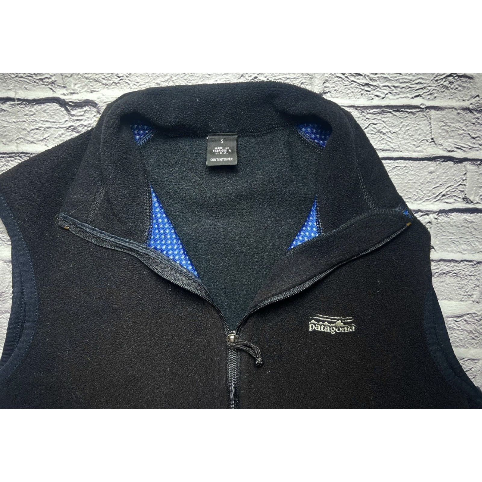 Patagonia VINTAGE Patagonia Flyer USA Cycling Vest Mens S Black Windbreaker Vest / Regular Fit / Zip Pockets / Fleece Lining Size US S / EU 44-46 / 1 - 3 Thumbnail